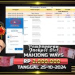 BUKTI JACKPOT SLOT MAHJONG WAYS TERPERCAYA DI INDONESIA TGL 25-10-2024