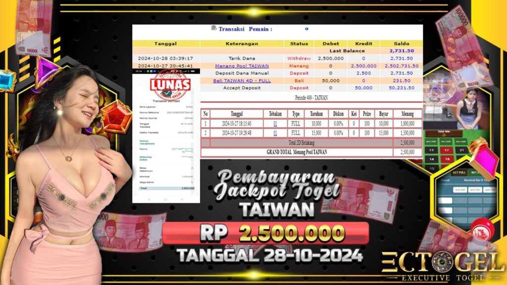 BUKTI JACKPOT TOGEL TAIWAN TERPERCAYA DI INDONESIA TGL 28-10-2024