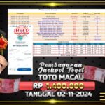 BUKTI JACKPOT TOGEL TOTO MACAU TERPERCAYA DI INDONESIA TGL 02-11-2024