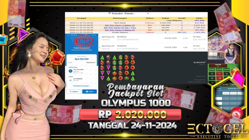 BUKTI JACKPOT SLOT GATES OF OLYMPUS 1000 TERPERCAYA DI INDONESIA TGL 24-11-2024