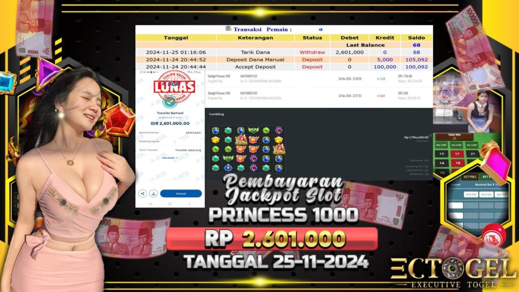 BUKTI JACKPOT SLOT STARLIGHT PRINCESS 1000 TERPERCAYA DI INDONESIA TGL 25-11-2024