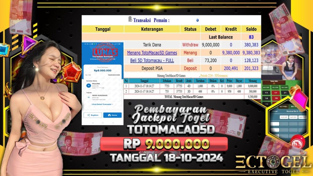 BUKTI JACKPOT TOGEL TOTOMACAO5D TERPERCAYA DI INDONESIA TGL 18-11-2024