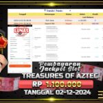 BUKTI JACKPOT SLOT TREASURES OF AZTEC TERPERCAYA DI INDONESIA TGL 02-12-2024