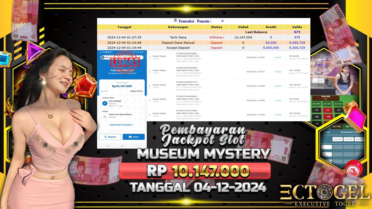 BUKTI JACKPOT SLOT MUSEUM MYSTERY TERPERCAYA DI INDONESIA TGL 04-12-2024